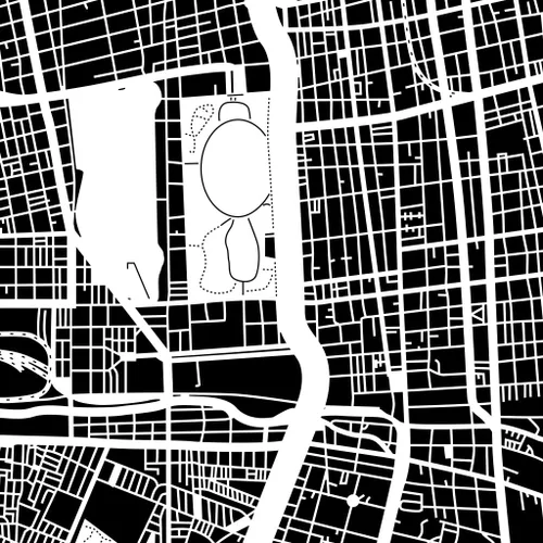 Vista 2 de O3 Design Studio Santiago de Chile mapa de papel cortado en papel negro mate 20.0 x 20.0in