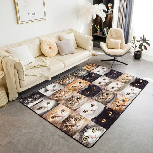 Vista 10 de Feelyou Alfombra de área con diseño de rosas de 3 x 5 para niños, con flores de Buterfly y luna, alfombra decorativa para dormitorio, niños, niñas