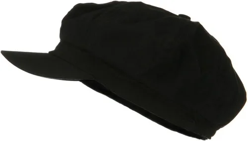 Vista 5 de Gorra de periódico de gran tamaño elástico de algodón Negro