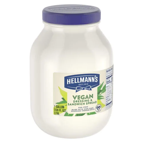 Vista 9 de Hellmann's Tarro de mayonesa vegana hecho con ingredientes no transgénicos, sin sabores ni colores artificiales, sin colesterol, sin gluten, 1