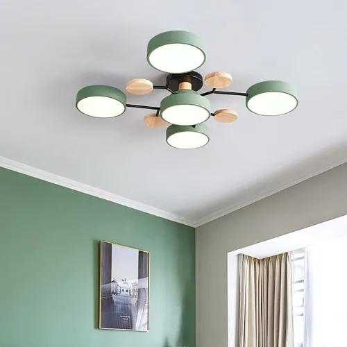 Vista 10 de Lámpara de techo LED regulable, lámpara de techo moderna de 9 pulgadas, montaje empotrado, de madera, de 12 W, lámpara blanca para sala de estar