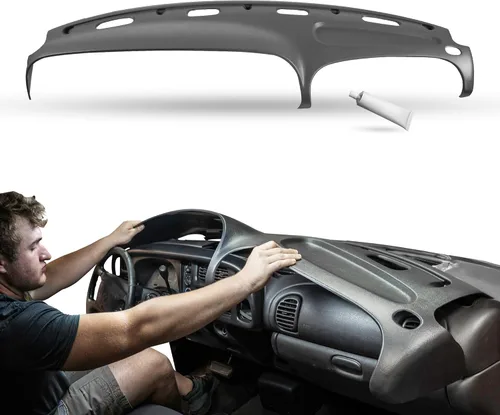 Vista 12 de DASHSKIN Tapa moldeada para salpicadero compatible con Dodge Ram 1500 1998 1999 2000 2001 (98-02 Ram 2500 y 3500) en negro universal, fabricado