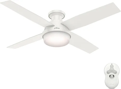 Vista 14 de Hunter Dempsey, ventilador de techo, moderno, 44 pulgadas, níquel cepillado