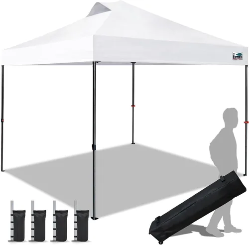 Vista 7 de Eurmax Tienda de campaña desplegable de Estados Unidos de 10 x 10, tienda de campaña para eventos de grado comercial con bolsa rodante patentada sin