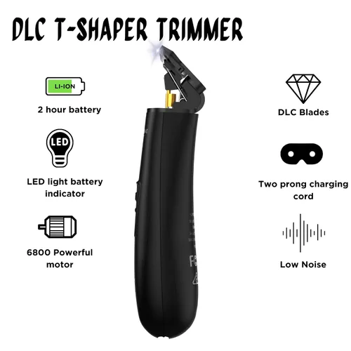 Vista 2 de Supreme Trimmer T Shaper - Recortador silencioso inalámbrico para barba y cabello para hombres 120 minutos de duración, bajo ruido, cuchilla DLC