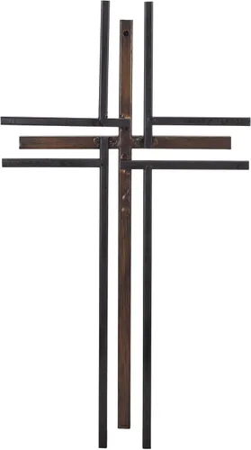 Vista 4 de Dicksons Cruz de pared decorativa decorativa de metal galvanizado de doble capa de 16 pulgadas
