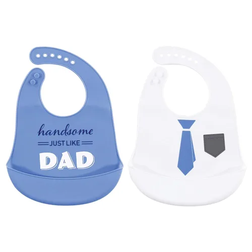Vista 10 de Hudson Baby Baberos de silicona unisex para bebé, Apple Of My Eye, talla única