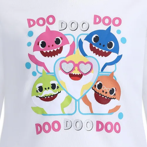 Vista 4 de Nickelodeon Baby Shark - Conjunto de sudadera con capucha y pantalones para niñas pequeñas