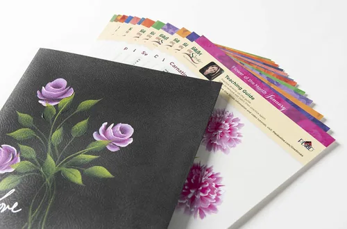 Vista 3 de FolkArt One Stroke Donna Dewberry Flowers of the Month Let's Paint Kit, 2 onzas