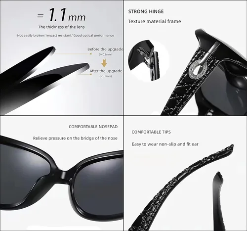 Vista 5 de Gafas de sol polarizadas para hombres y mujeres, protección UV400, deportes, conducción, pesca, paquete de 3