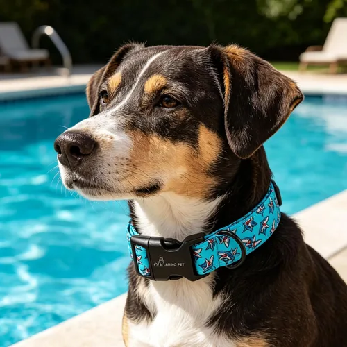 Vista 300 de Aring Pet Collar de algodón, ligero y ajustable, con hebilla de liberación rápida, para perros pequeños, medianos y grandes, para cachorros, S, Hoja