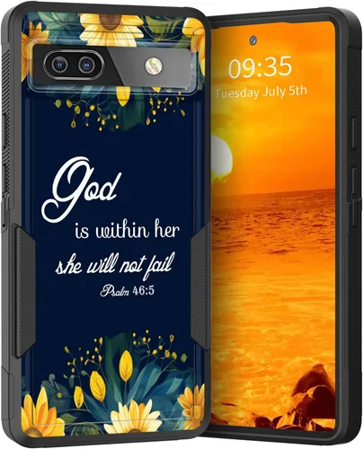Vista 125 de Funda para Pixel 6A, Híbrida de Doble Capa de Servicio Pesado Resistente a Prueba de Golpes PC Duro + Funda Protectora de Silicona Suave para Google