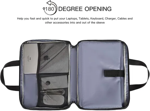 Vista 3 de Funda para laptop de 17.3 pulgadas, para hombre y mujer, TSA para HP Envy 17/Pavilion 17/OMEN 17, Dell G3 G7 17.3/Inspiron 17, Acer Aspire 17, Negro