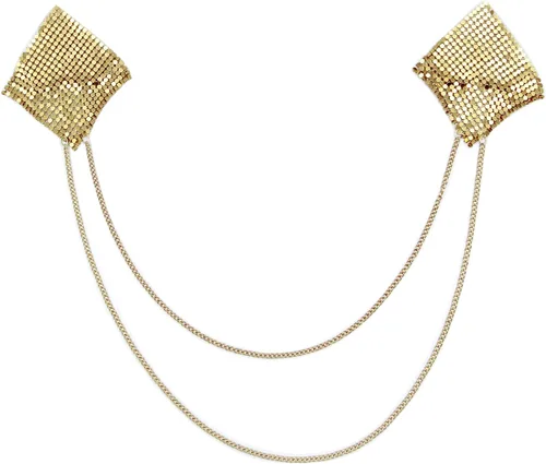 Vista 7 de MINGSEECESS Cubierta adhesiva reutilizable para pezón, almohadillas de silicona de metal dorado, forma cuadrada, sujetador con borla dorado