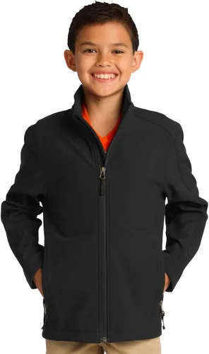 Vista 2 de Port Authority - Chaqueta para jóvenes, impermeable, suave, diseño de cáscara, color azul