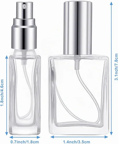 Vista 2 de Paquete de 24 botellas de atomizador de niebla fina de vidrio transparente, mini botella de perfume recargable de 0.5 onzas líquidas, botella