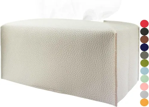 Vista 9 de Cubierta de Caja de Paños Grande Rectangular – Soporte de Caja de Paños Rectangular de Tamaño Plus con Cinturón Inferior [JESMINI, Negro] Soporte