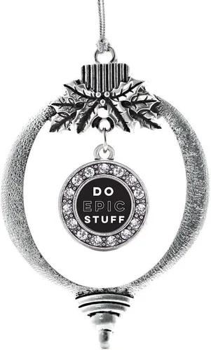 Vista 367 de Inspired Silver - Adorno de cromosoma 21 con dije de círculo de plata con joyas de circonita cúbica