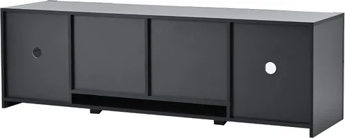 Vista 8 de Soporte de TV versátil de alto brillo con luces LED que cambian de color y 2 estantes de vidrio templado, centro de entretenimiento para televisores