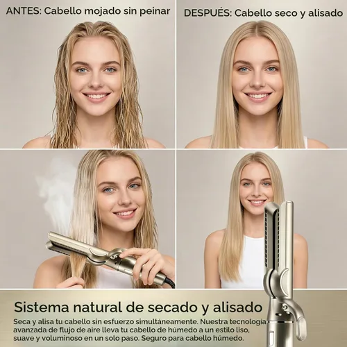 Vista 3 de Accesorio suave de flujo de aire, boquilla suave para cabello sin encrespamiento, cabello saludable sin placas calientes, perfecto para alisar