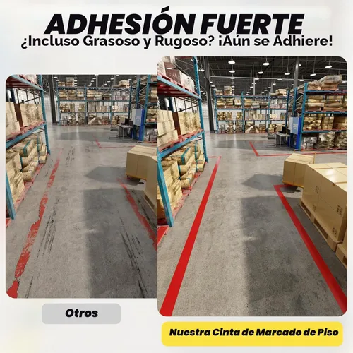 Vista 2 de SWRT Cinta de Marcado de Piso Roja de 2" x 110 pies y Cinta de Empalme de Baile, Cinta de Precaución para Piso de Gimnasio, Cinta de Rayas