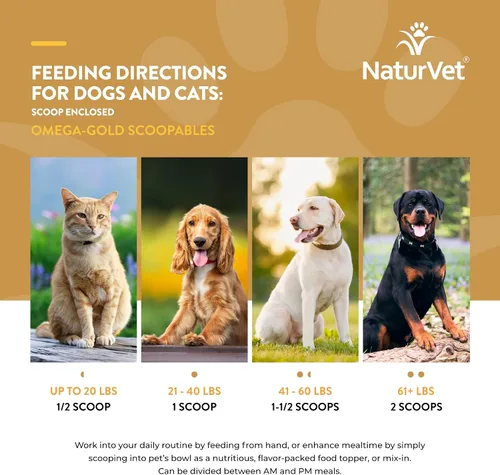 Vista 7 de NaturVet Scoopables Aceite de Anchoa Omega-Gold y Suplemento de salmón para perros y gatos – Apoya la piel y el pelaje saludables más DHA, EPA