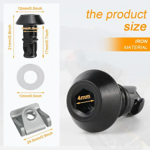 Vista 3 de Xitomer 17mm Universales Tornillos de Liberación Rápida/Pernos de Carenado/Espárragos/Con Clips de Separación de 1/4 de Vuelta Rápida Compatibles