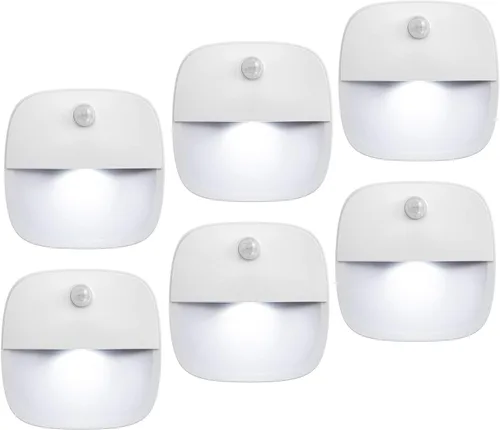 Vista 9 de AMIR Luz con sensor de movimiento mejorada para interiores, luces de escalera, funciona con pilas, luz nocturna LED inalámbrica adhesiva
