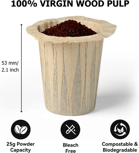 Vista 4 de Fanativita Filtros de café desechables (2.1 pulgadas de alto) para My K-Cup, K-Carafe, Cuisinart SS-RFC y otras tazas de filtro reutilizables