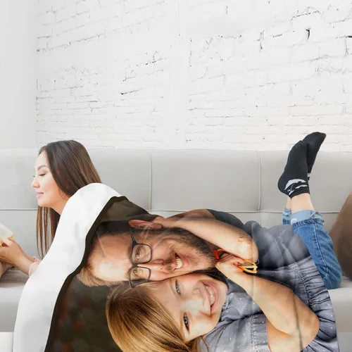 Vista 4 de Manta personalizada con texto en imagen, manta personalizada para papá, novio, mantas de franela personalizadas para papá, regalos de esposa, hija