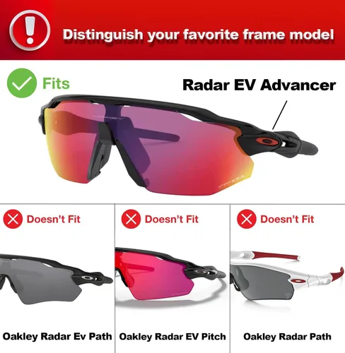 Vista 4 de Lentes de repuesto polarizadas para gafas de sol Oakley Radar EV Advancer OO9442-2 Sets