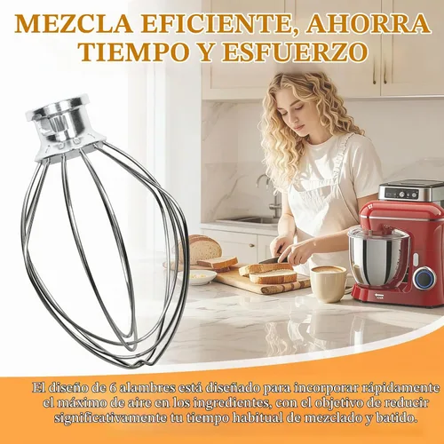 Vista 5 de Batidor de alambre 63227 para Hamilton Beach Wire Whisk Eclectrics para pieza de repuesto de mezclador de soporte totalmente metálico