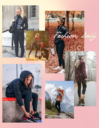 Vista 2 de iceROSE Paquete de 7 leggings para mujer, leggings de cintura alta con forro polar suave, pantalones de yoga negros para entrenamiento, correr
