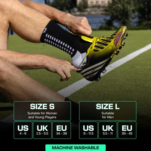 Vista 5 de LUX Sports Calcetines de Doble Agarre - Calcetines de Agarre para Fútbol para Hombres y Mujeres. Rendimiento y Comodidad GripArray
