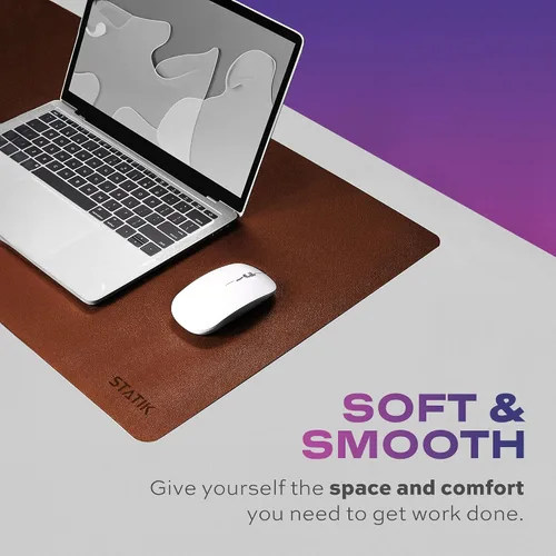 Vista 4 de STATIK TaskPad - Alfombrilla de mouse de cuero para escritorio, funda de escritorio grande impermeable en la parte superior de los escritorios, gran