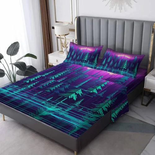 Vista 11 de Forest Sheets tamaño individual – Sábanas de cama para niños, microfibra suave y bolsillo profundo, sábanas y fundas de almohada estampadas sin