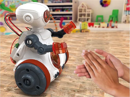 Vista 8 de Clementoni - Science & Play Mio Robot: Robot interactivo de aprendizaje STEM con aplicación, evitación de obstáculos y función de dibujo