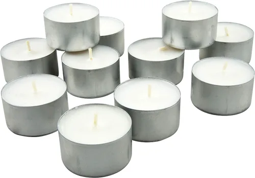 Vista 3 de Stonebriar Paquete de 50 velas de té largas sin perfume sin perfume con 8 horas de tiempo de combustión extendido, color blanco, 50