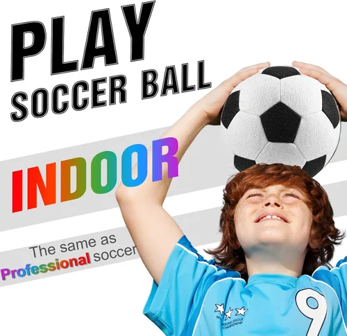 Vista 3 de Libima 2 pelotas de fútbol suaves de Navidad para interiores con bomba de 8 pulgadas, tamaño oficial 4, pelota de fútbol deportiva de fieltro