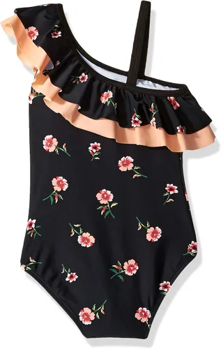 Vista 2 de Traje de baño de 1 pieza con volantes florales Morgan para niña