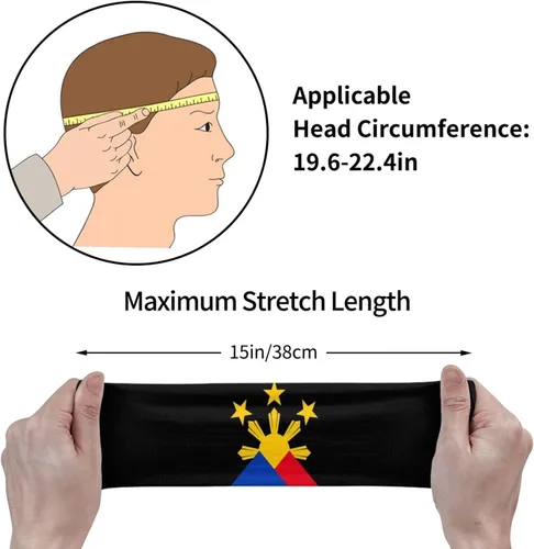 Vista 5 de Diadema deportiva con la bandera de Filipinas para hombres y mujeres, para correr, ciclismo, yoga, fitness, entrenamiento