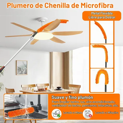 Vista 3 de Kit de limpieza de plumero de alto alcance de 26 pies con poste