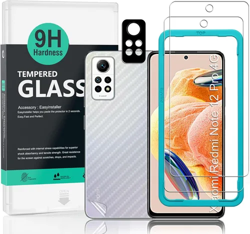 Vista 7 de Ibywind Paquete de 2 protectores de pantalla para Redmi Note 12 Pro 5G/Pro+/Pro Plus 5G (6.67 pulgadas) + 1 protector de lente de cámara + 1