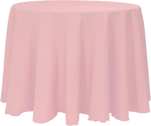 Vista 40 de ULTIMATE TEXTILE Mantel redondo de lino de poliéster de 120 pulgadas, color rosa neón