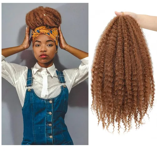 Vista 22 de Dansama Cabello Marley, 24 pulgadas, cabello trenzado Marley Twist, extensiones de cabello rizado rizado (24 pulgadas (paquete de 3), #1)