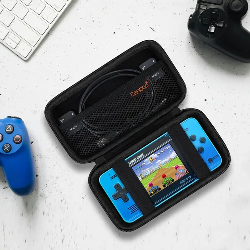 Vista 6 de Canboc Carrying Case for WELLST·G Handheld Game -Preloaded 220 Retro Video Games/ My Arcade Atari Pocket Player Pro Game Console, Mesh Pocket fits