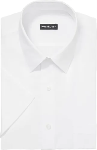 Vista 3 de Van Heusen Camisa de vestir para hombre de manga corta, corte regular, popelín lisa