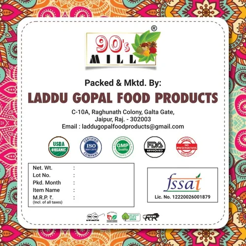 Vista 2 de 90's MILL Auténtico Pani Puri Masala/Shahi Gol-Gappa Masala/Jal-Puri Masala Natural Y Fresco/Comida Callejera Golgappe Pani Puri Masala/Sabroso