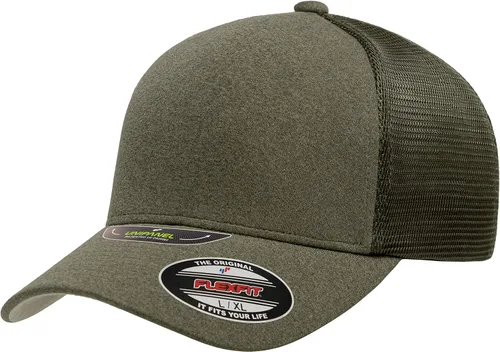 Vista 19 de Flexfit Melange Unipanel Trucker Cap Negro