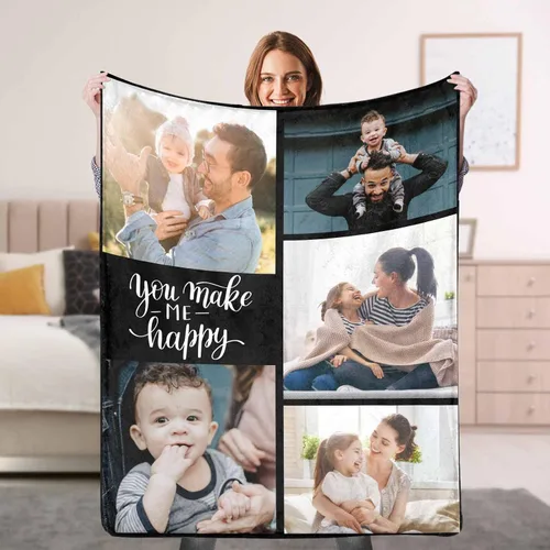 Vista 13 de Manta personalizada con foto, manta personalizada con imagen, regalos personalizados para pareja, mamá, papá, novia, novio, amigo, cumpleaños